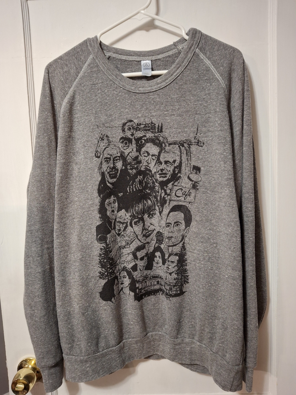 Twin Peaks Cast Collage Graphic Crewneck Sweatshirt Grey XL Alternative Apparel